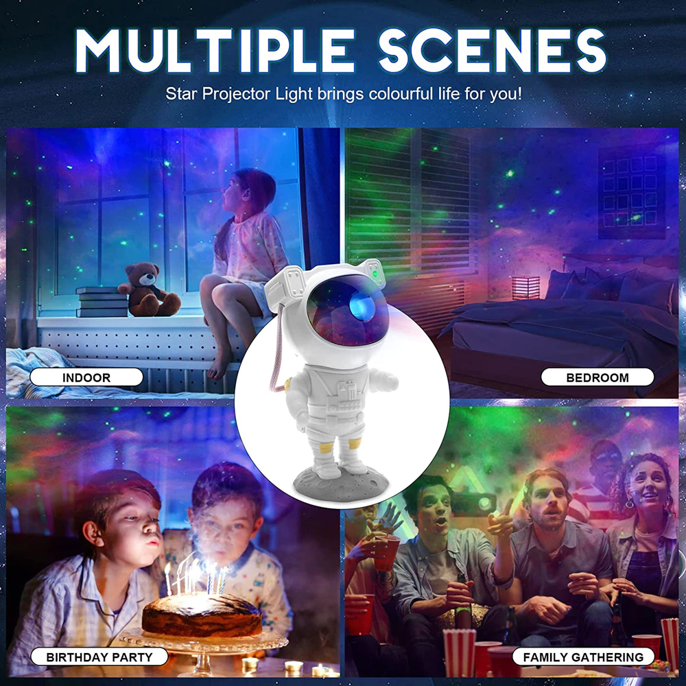 Astronaut Projector Galaxy Starry Sky Night Light Ocean Star LED Lamp Remote - Genzie