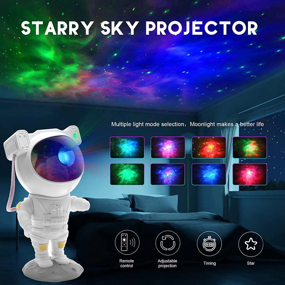 Astronaut Projector Galaxy Starry Sky Night Light Ocean Star LED Lamp Remote - Genzie