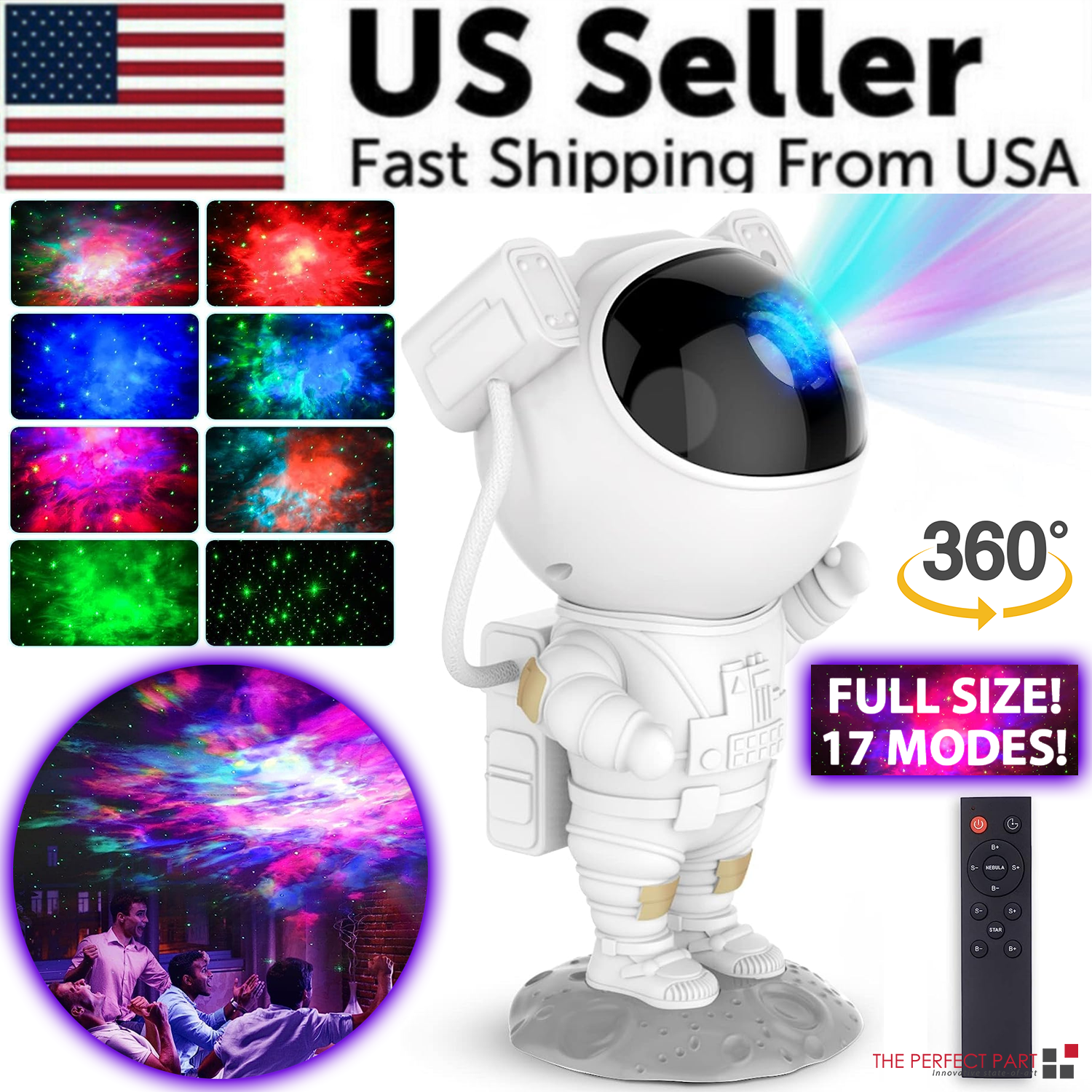 Astronaut Projector Galaxy Starry Sky Night Light Ocean Star LED Lamp Remote - Genzie