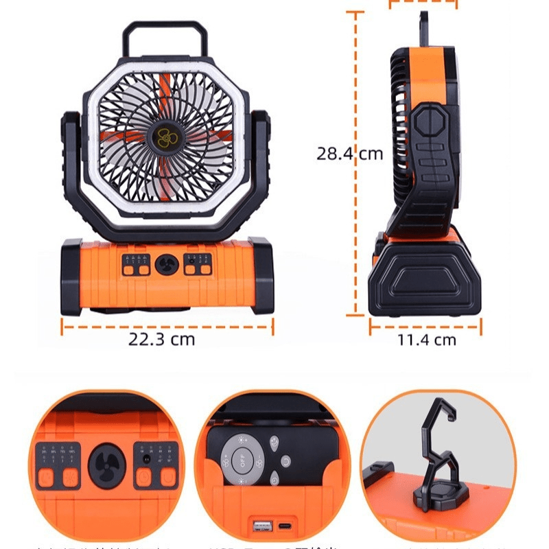 Outdoor Household Power Bank LED Light Camping Fan - Genzie